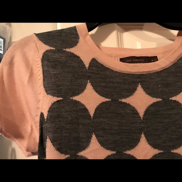 Thr Limited pink w/ gray dots short sleeve sweater - Picture 3 of 15